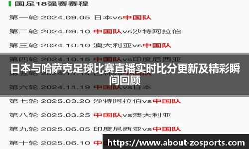 日本与哈萨克足球比赛直播实时比分更新及精彩瞬间回顾